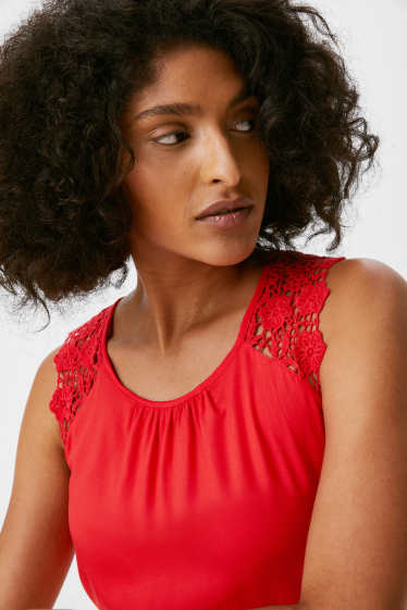 Women - Blouse top - red
