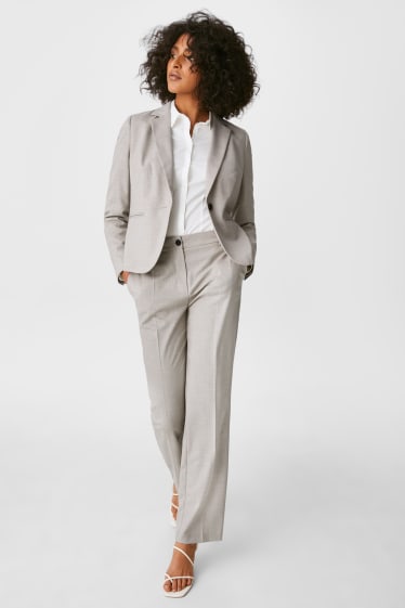 Women - Business trousers - classic straight fit - taupe