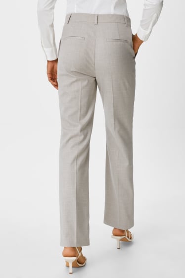 Women - Business trousers - classic straight fit - taupe