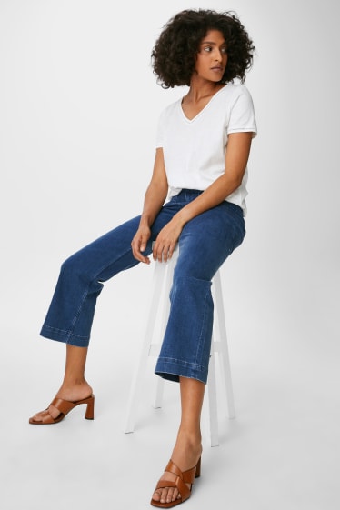 Women - Wide leg jeans - denim-blue