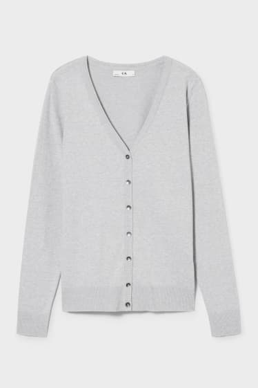 Femmes - Gilet basique en maille - gris clair chiné
