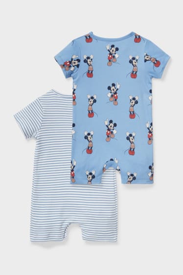 Babies - Multipack of 2 - Mickey Mouse - baby jumpsuit - blue / creme