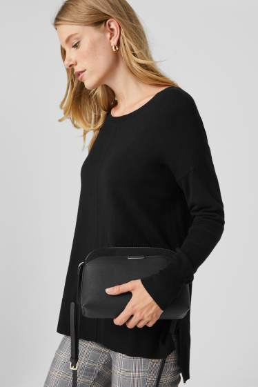Women - Shoulder bag - faux leather - black