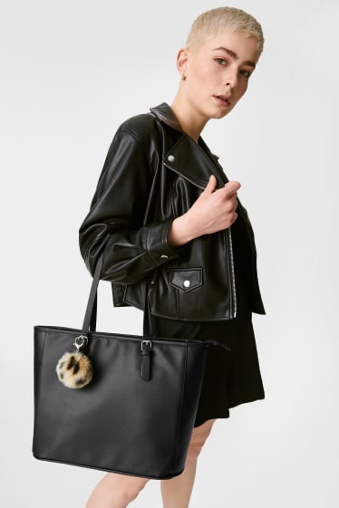 Teens & young adults - CLOCKHOUSE - shopper - faux leather - black