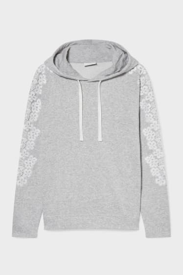 Femmes - Sweat à capuche - gris clair chiné