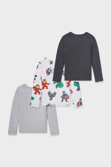 Bambini - Confezione da 3 - Marvel - maglia a maniche lunghe - grigio scuro / bianco