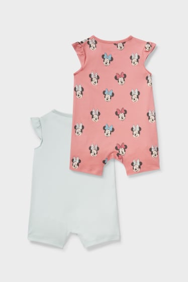 Babys - Set van 2 - Minnie Mouse - babypyjama - roze / lichtblauw