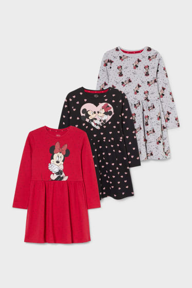 Kinderen - Set van 3 - Minnie Mouse - jurk - zwart / rood