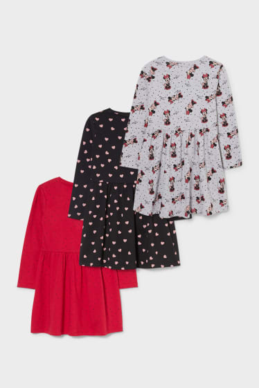 Niños - Pack de 3 - Minnie Mouse - vestidos - negro / rojo