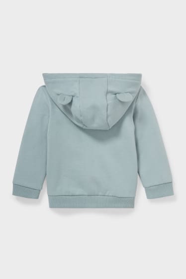 Babies - Baby zip-through sweatshirt with hood - mint green