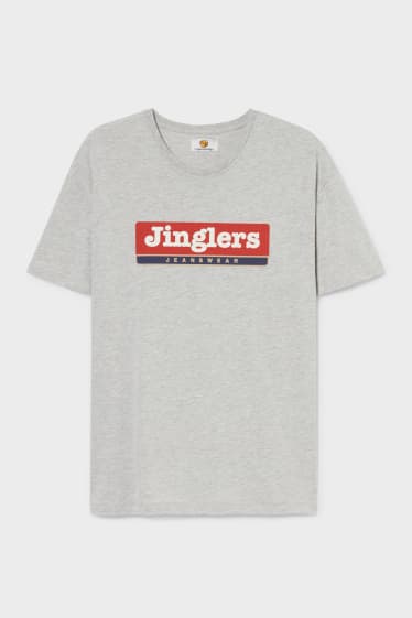 Hommes - Jinglers - T-shirt - gris clair chiné