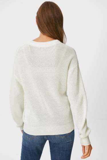 Damen - Pullover - weiß