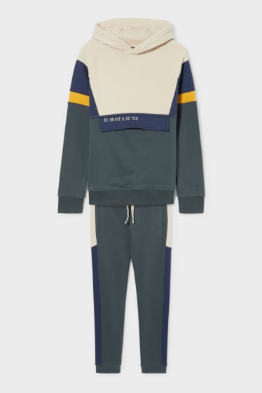 Children - Set - hoodie and joggers - genderneutral - green / beige