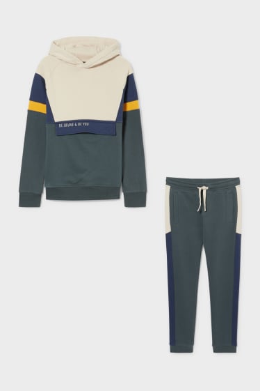 Children - Set - hoodie and joggers - genderneutral - green / beige