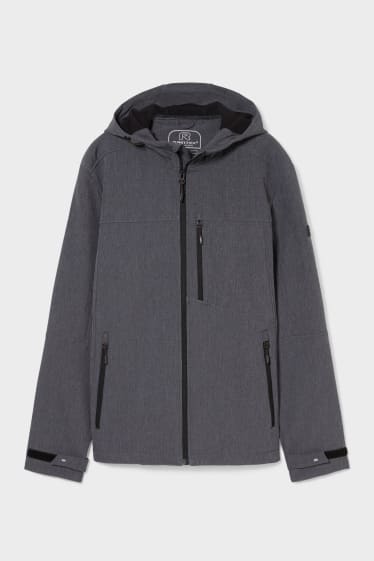 Men - Softshell jacket with hood - gray-melange