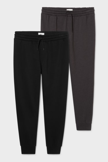 Uomo - Confezione da 2 - pantaloni sportivi - nero / grigio