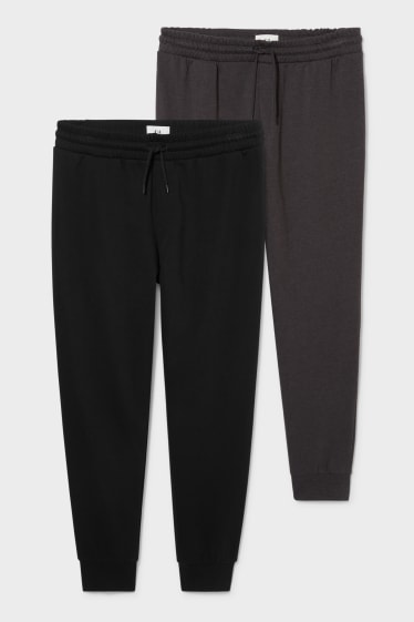 Heren - Set van 2 - joggingbroek - zwart / grijs