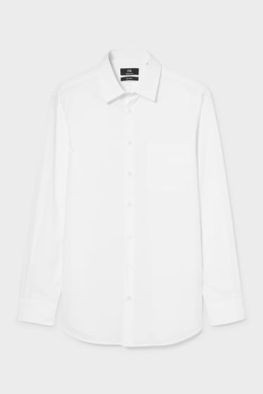 Uomo - Camicia business - regular fit - collo all'italiana - facile da stirare - bianco
