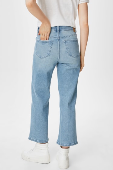 Kobiety - Wide Leg Jeans - wysoki stan - dżins-jasnoniebieski