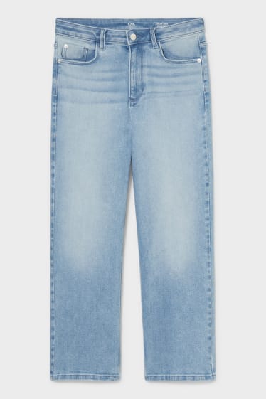 Women - Wide leg jeans - high waist - denim-light blue