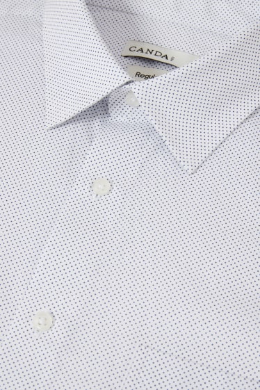 Men - Business shirt - regular fit - Kent collar - polka dot - light blue