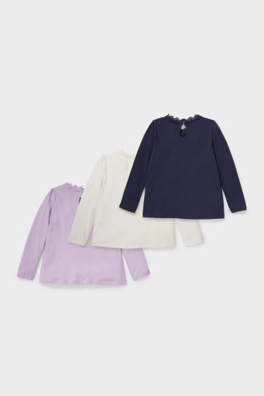 Niños - Pack de 3 - camisetas de manga larga - lila