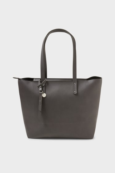 Women - Shopper - faux leather - dark gray