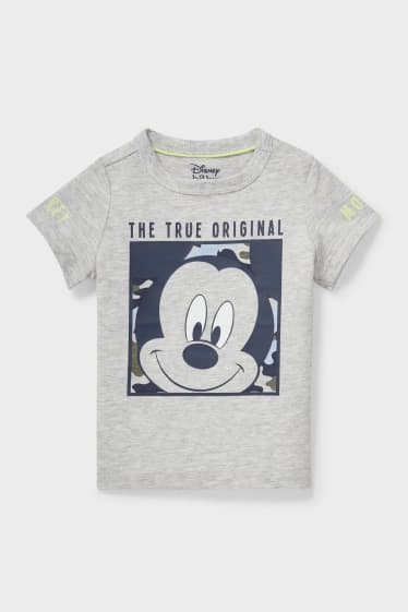 Babies - Mickey Mouse - short sleeve T-shirt - light gray-melange