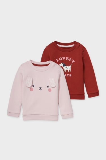Babys - Multipack 2er - Baby-Sweatshirt - braun / rosa