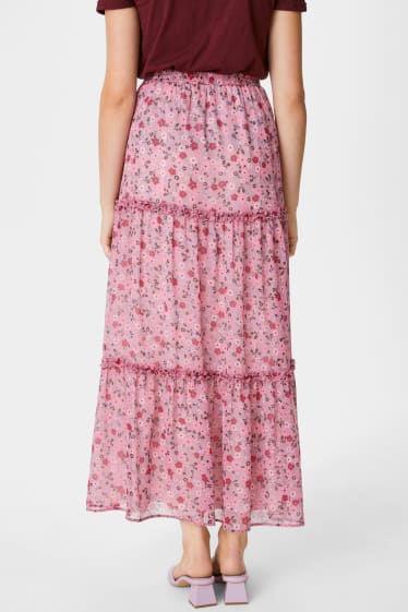 Dospívající a mladí - CLOCKHOUSE - sukně - s květinovým vzorem - růžová