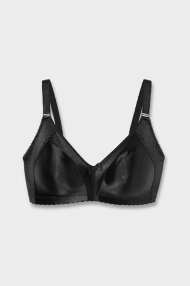 Women - Non-wired minimiser bra - shiny - black