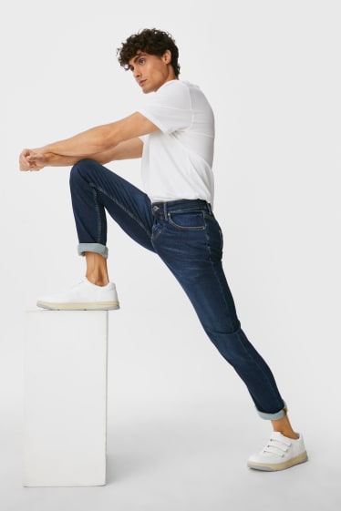 Mężczyźni - Slim jeans - flex dresowy denim - dżins-ciemnoniebieski