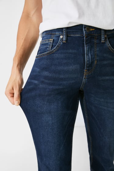 Mężczyźni - Slim jeans - flex dresowy denim - dżins-ciemnoniebieski