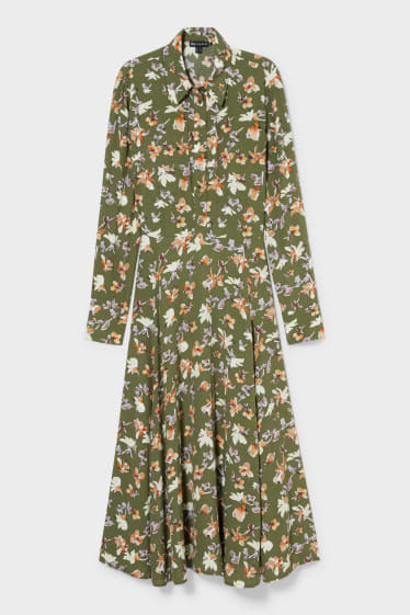 Dámské - Šaty - s květinovým vzorem - zelená