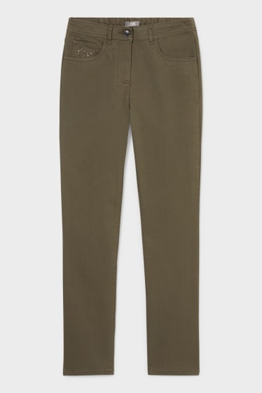 Women - Trousers - straight fit - green