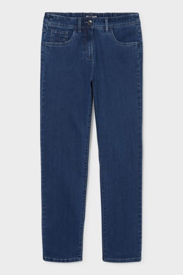Femei - Pantaloni - straight fit - denim-albastru închis