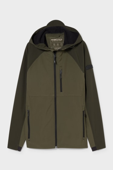 Men - Softshell jacket with hood - dark green