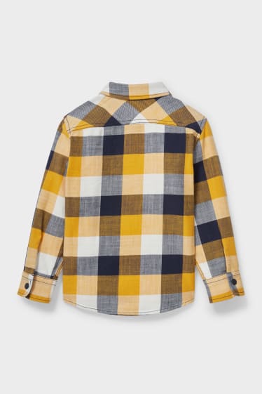 Children - Shirt - genderneutral - check - orange / beige