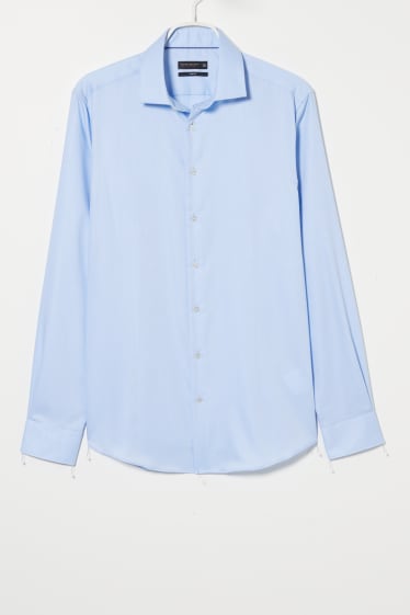 Uomo - Camicia business - slim fit - colletto alla francese - azzurro