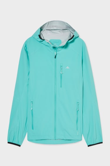Women - Outdoor jacket with hood - foldable - mint green
