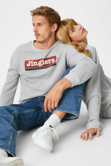 Jinglers - mikina - unisex - světle šedá-žíhaná