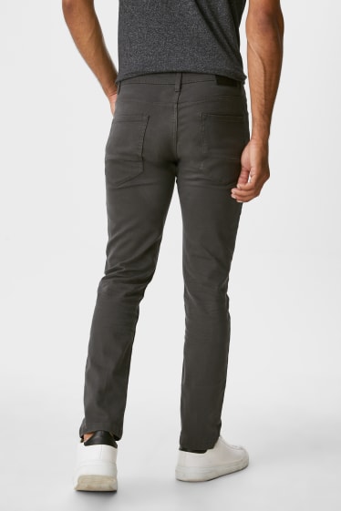 Mężczyźni - Spodnie materiałowe - slim fit - dżins-szary