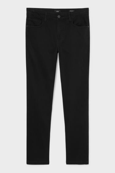 Pánské - Plátěné kalhoty - slim fit - džíny - tmavošedé