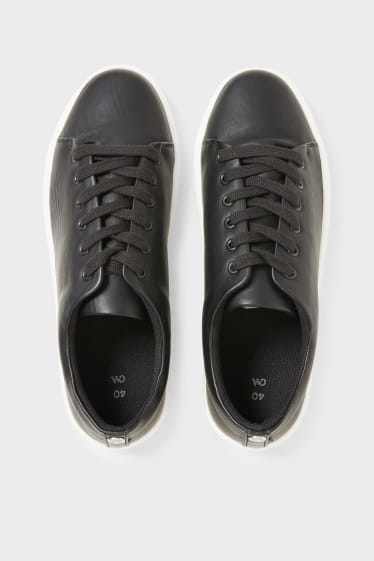 Women - Trainers - faux leather - black