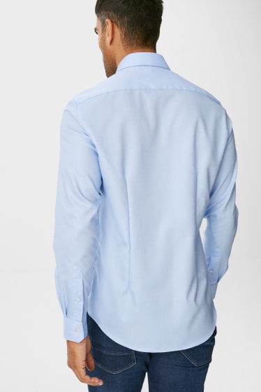 Uomo - Camicia business - slim fit - colletto alla francese - azzurro