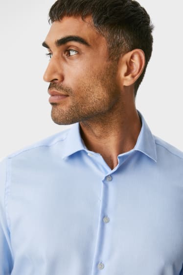 Men - Business shirt - slim fit - cutaway collar - light blue