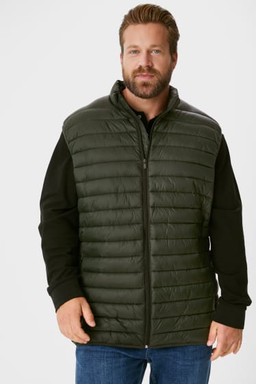 Men - Quilted gilet - recycled - dark green