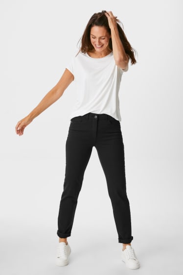 Women - Trousers - slim fit - 4-way stretch - black