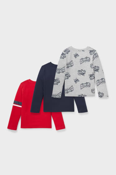 Children - Multipack of 3 - long sleeve top - red / gray