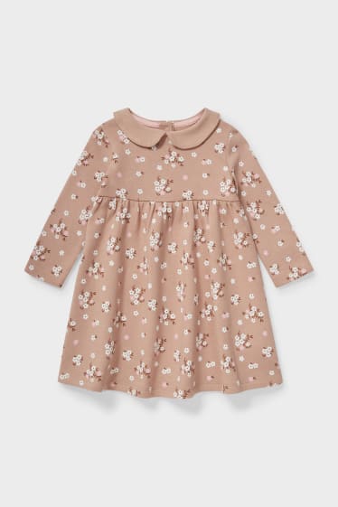 Niemowlęta - Sukienka niemowlęca - w kwiatki - jasnobrązowy